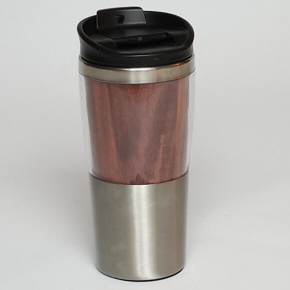 Tim Hortons Tumbler Wood Grain Finish Stainless Steel Tumbler Travel Mug - Picture 8 of 12
